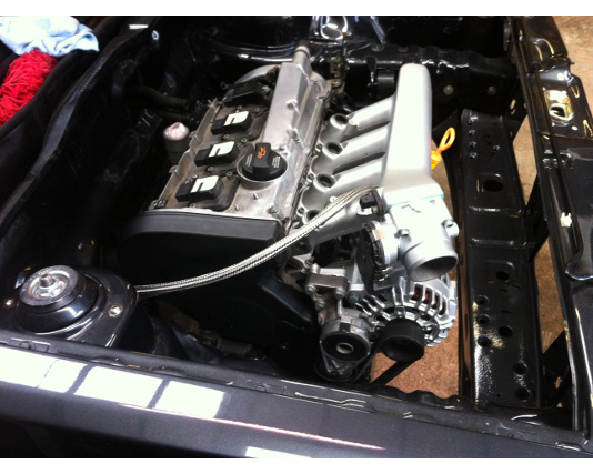 Mk1 engine bay with a 20v engine fitted